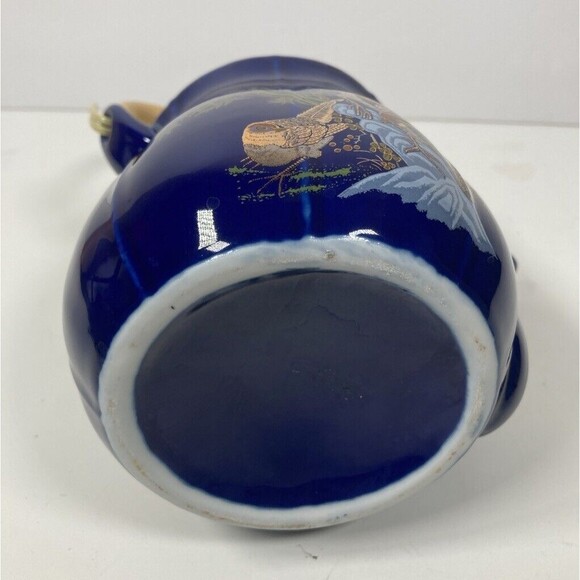 Blue Ceramic Gold Peacock Japanese Teapot - Vintage - EUC - Picture 5 of 5